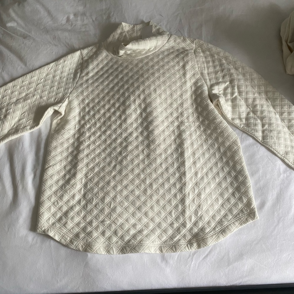 Jcrew quilted turtleneck sweater